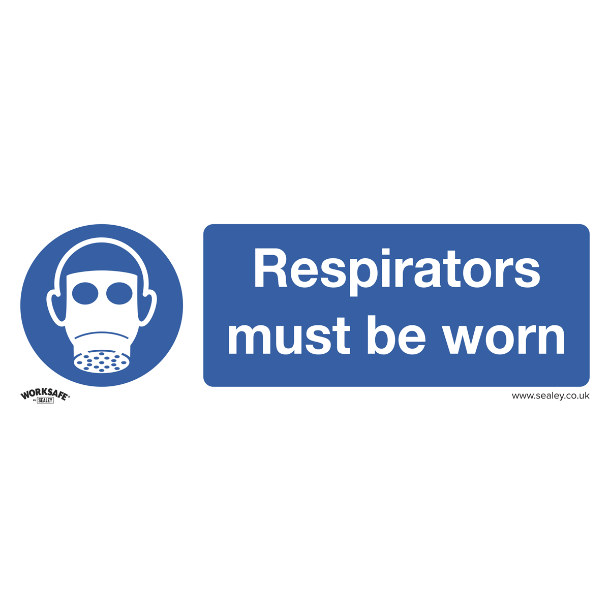 Respirators Must Be Worn Safety Sign, Rigid Plastic - Pack of 10 SS56P10