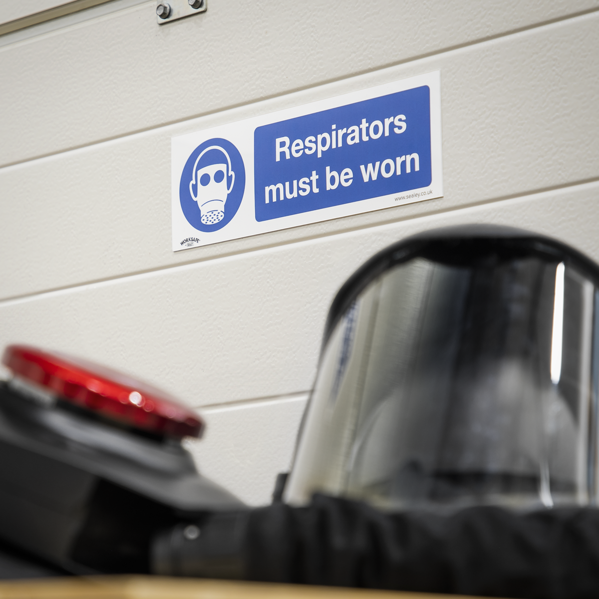 Respirators Must Be Worn Safety Sign - Self-Adhesive Vinyl SS56V1