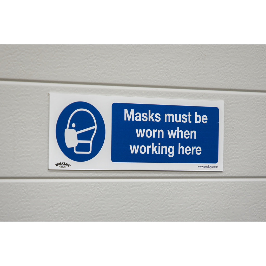 Masks Must Be Worn Safety Sign, Rigid Plastic - Pack of 10 SS57P10