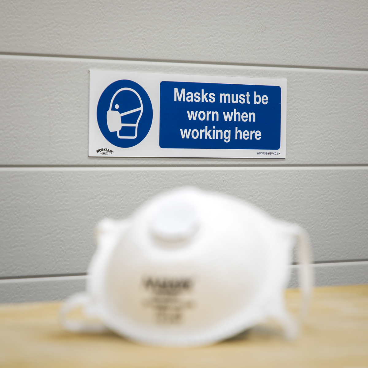 Masks Must Be Worn Safety Sign, Rigid Plastic - Pack of 10 SS57P10