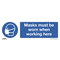 Masks Must Be Worn Safety Sign, Rigid Plastic - Pack of 10 SS57P10
