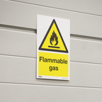 Flammable Gas Safety Sign - Rigid Plastic SS59P1