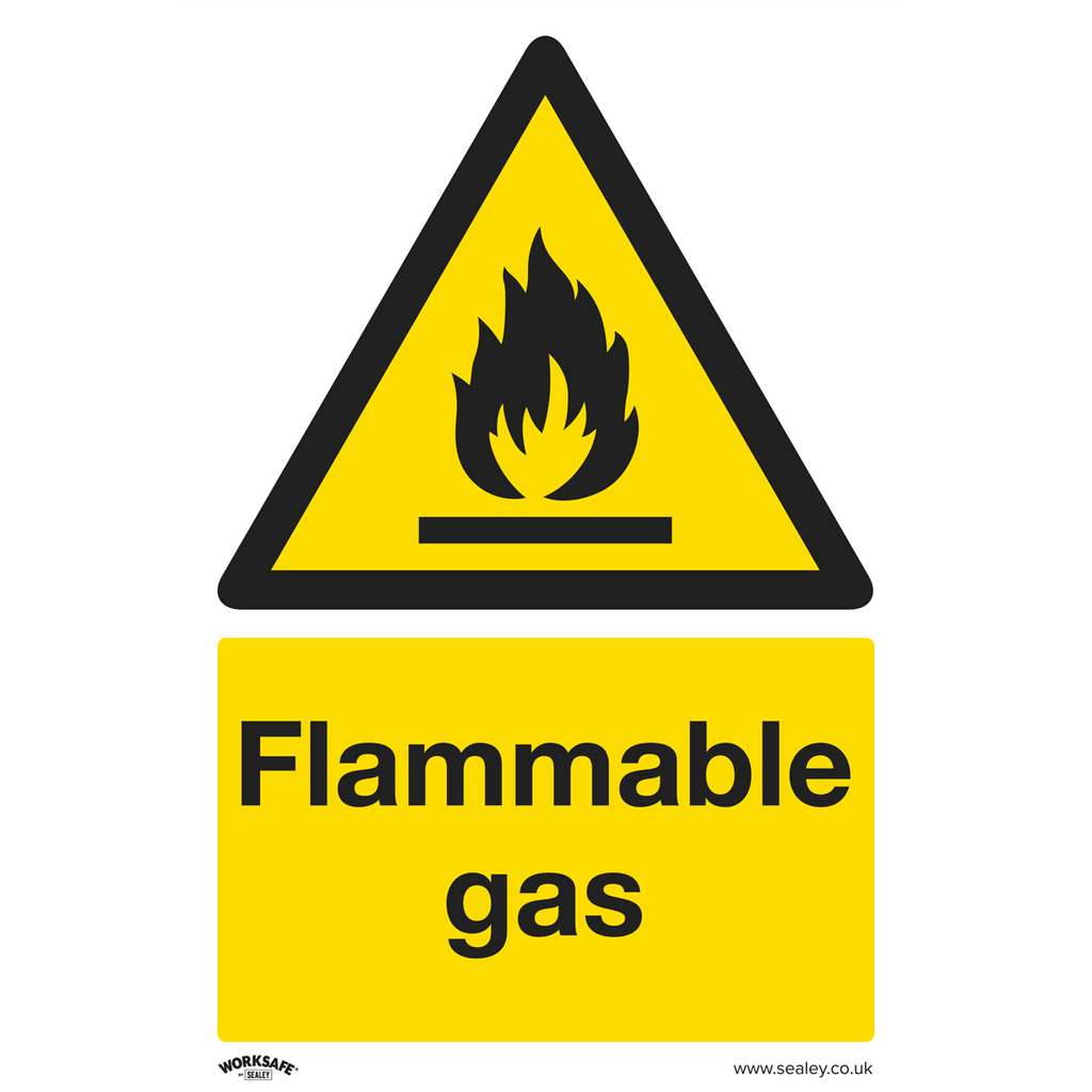 Flammable Gas Safety Sign - Rigid Plastic SS59P1
