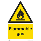 Flammable Gas Safety Sign - Rigid Plastic SS59P1