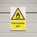 Flammable Gas Safety Sign - Self-Adhesive Vinyl SS59V1