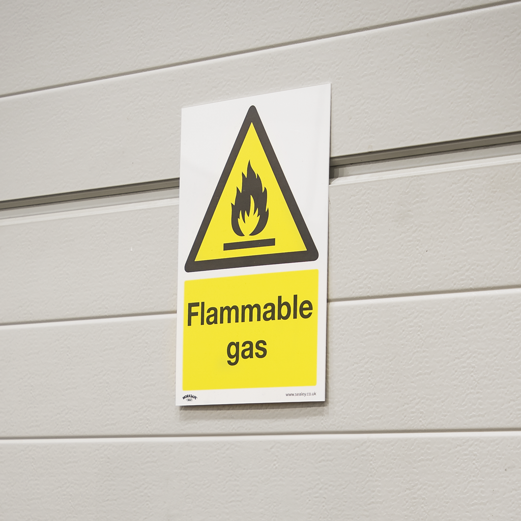 Flammable Gas Safety Sign - Self-Adhesive Vinyl SS59V1