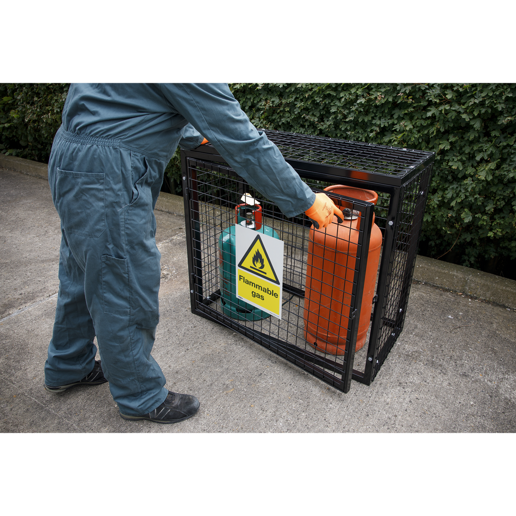 Flammable Gas Safety Sign - Self-Adhesive Vinyl SS59V1