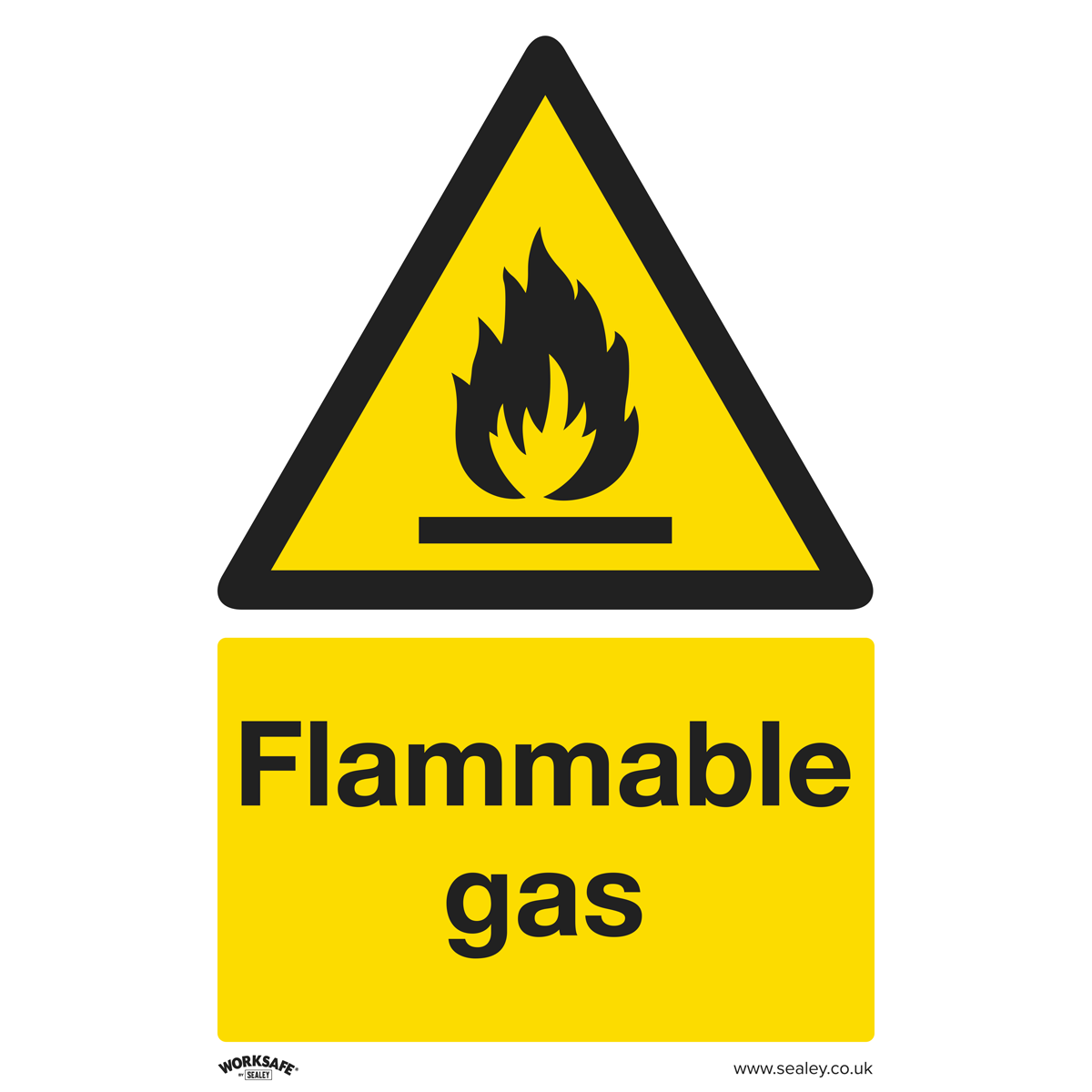 Flammable Gas Safety Sign - Self-Adhesive Vinyl SS59V1