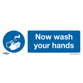 Now Wash Your Hands Safety Sign, Rigid Plastic - Pack of 10 SS5P10