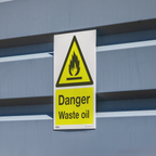 Danger Waste Oil Safety Sign, Rigid Plastic - Pack of 10 SS60P10