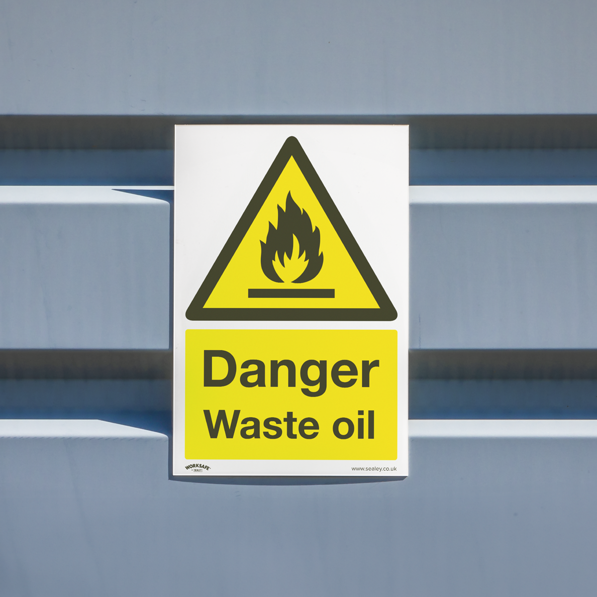 Danger Waste Oil Safety Sign - Rigid Plastic SS60P1