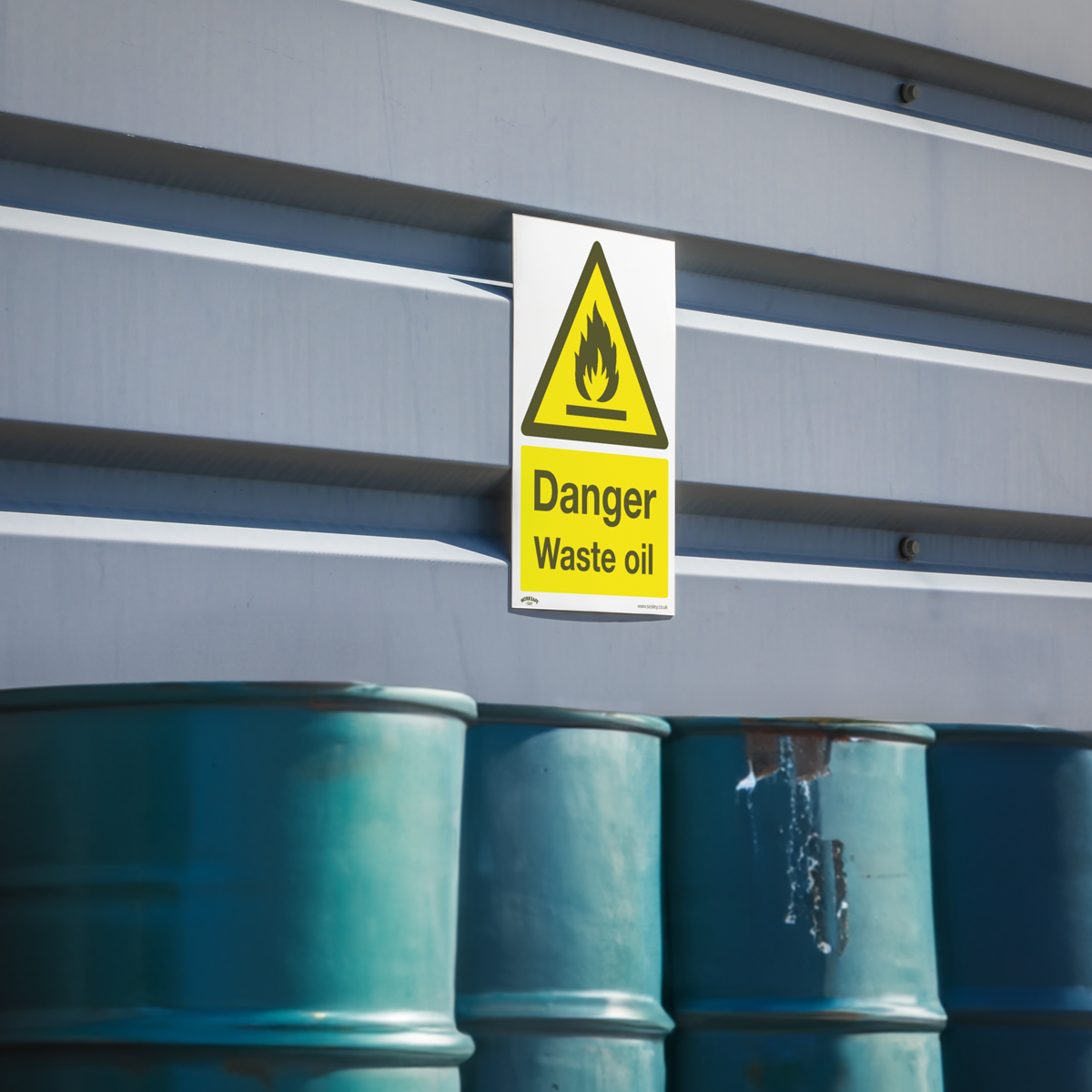 Danger Waste Oil Safety Sign - Self-Adhesive Vinyl SS60V1
