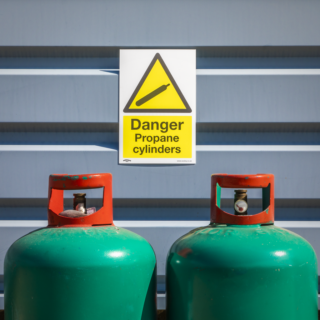 Danger Propane Cylinders Safety Sign - Rigid Plastic SS62P1
