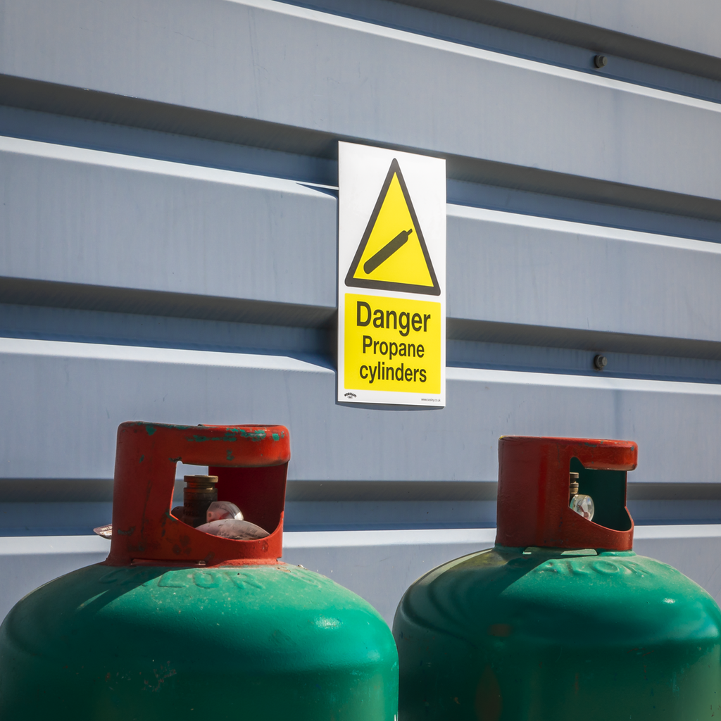 Danger Propane Cylinders Safety Sign - Rigid Plastic SS62P1