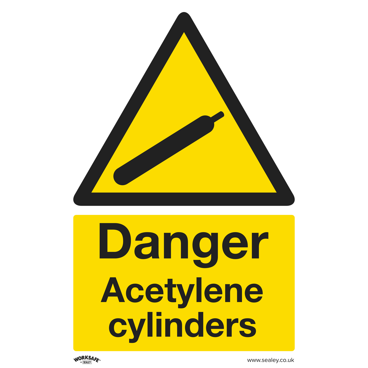 Danger Acetylene Cylinders Safety Sign - Rigid Plastic SS63P1