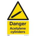 Danger Acetylene Cylinders Safety Sign - Self-Adhesive Vinyl SS63V1