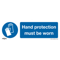 Hand Protection Must Be Worn Safety Sign - Rigid Plastic SS6P1