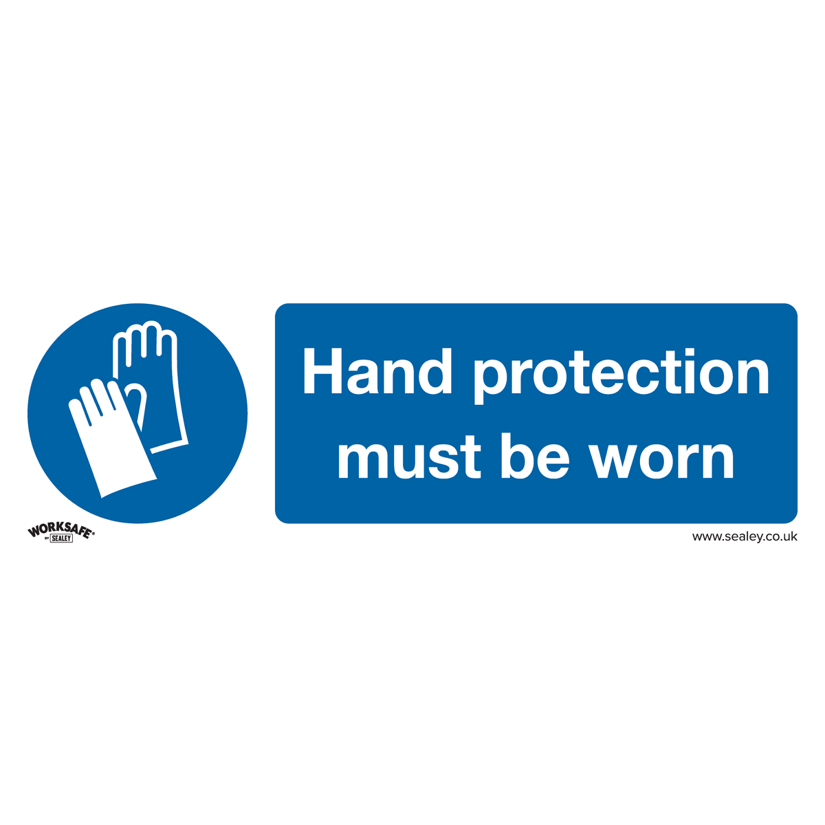 Hand Protection Must Be Worn Safety Sign - Self-Adhesive Vinyl SS6V1