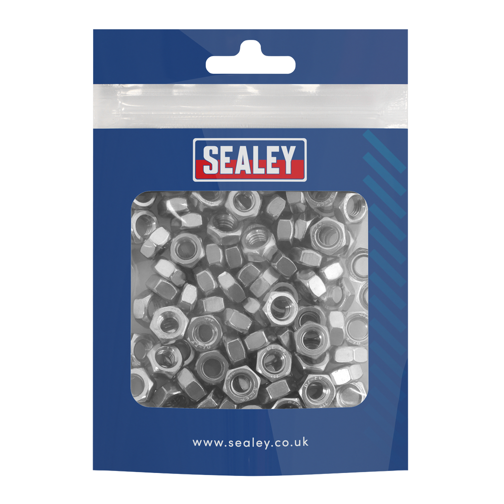 Stainless Steel Nut M6 x 1mm pitch, DIN 934 - Pack of 100 SS6