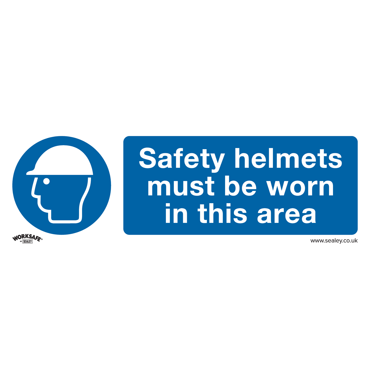 Safety Helmets Must Be Worn In This Area Safety Sign - Self-Adhesive Vinyl SS8V1