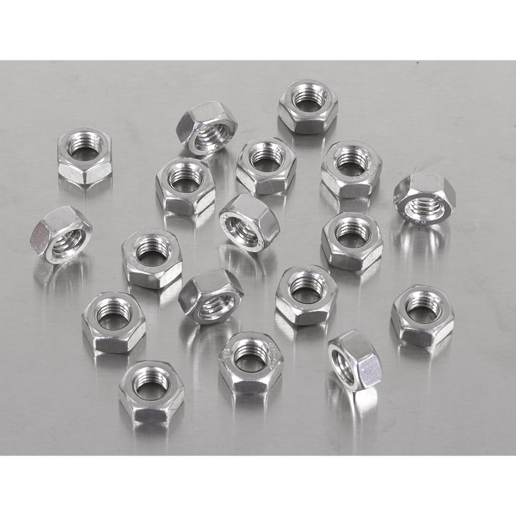 Stainless Steel Full Nut M8 x 1.25mm pitch, DIN 934 - Pack of 100 SS8