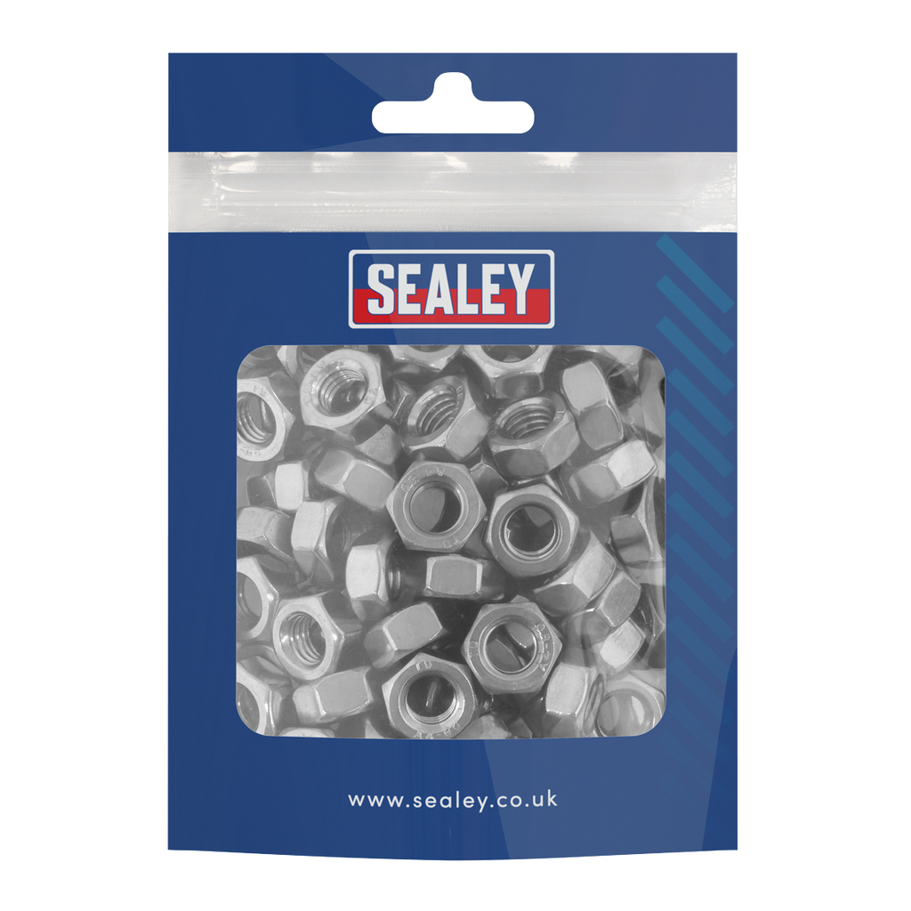 Stainless Steel Full Nut M8 x 1.25mm pitch, DIN 934 - Pack of 100 SS8