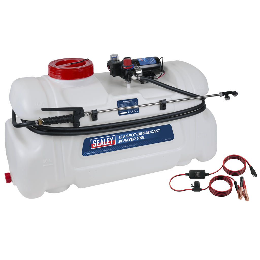 12V Spot/Broadcast Sprayer with Dual Lance & Chemical-Resistant Tank 100L SS98
