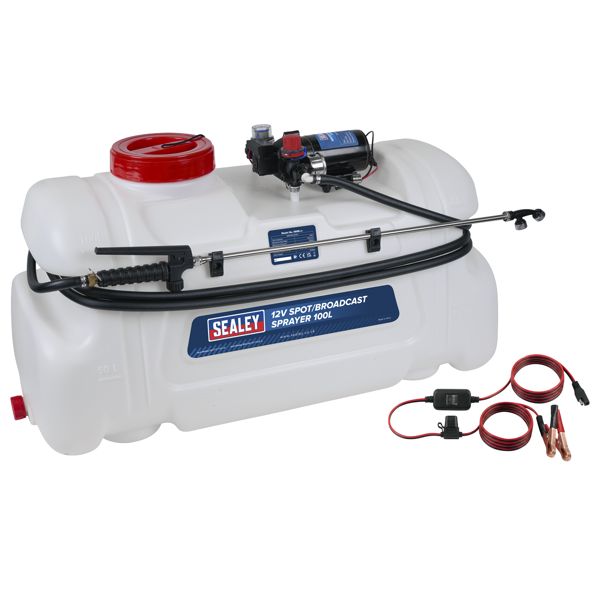 12V Spot/Broadcast Sprayer with Dual Lance & Chemical-Resistant Tank 100L SS98