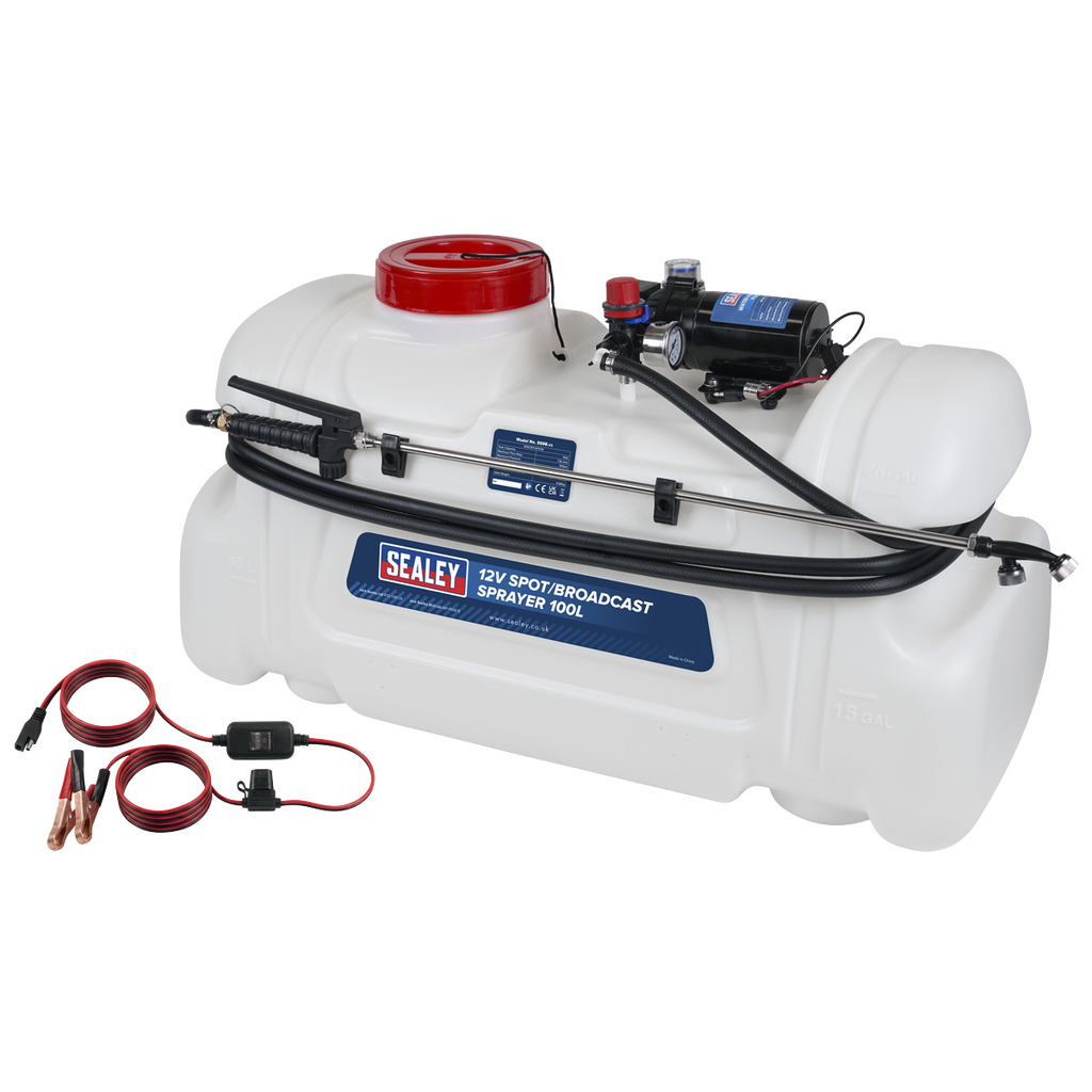 12V Spot/Broadcast Sprayer with Dual Lance & Chemical-Resistant Tank 100L SS98