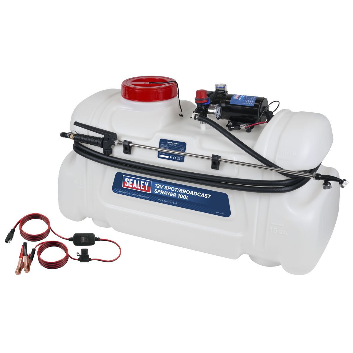 12V Spot/Broadcast Sprayer with Dual Lance & Chemical-Resistant Tank 100L SS98