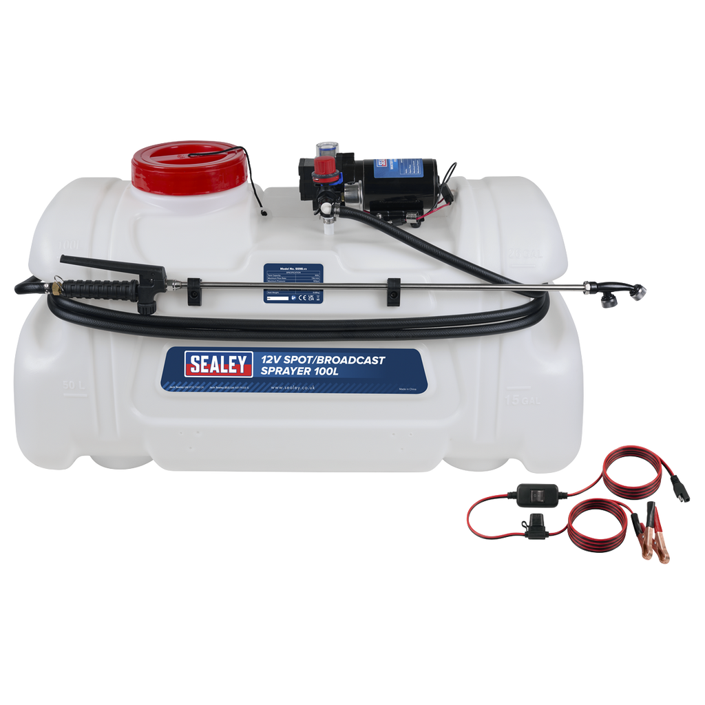 12V Spot/Broadcast Sprayer with Dual Lance & Chemical-Resistant Tank 100L SS98