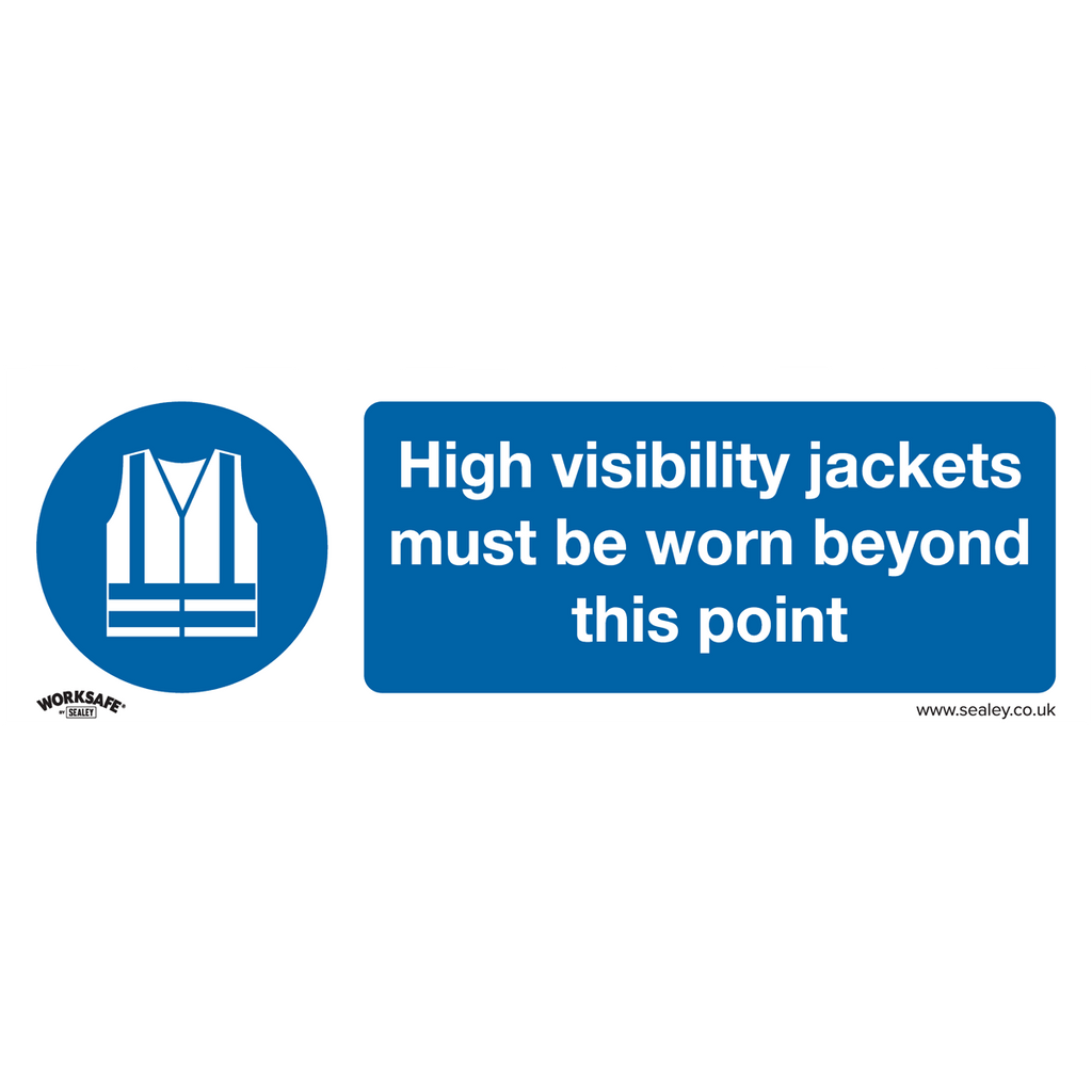 High Visibility Jackets Must Be Worn Beyond This Point Safety Sign - Self-Adhesive Vinyl SS9V1