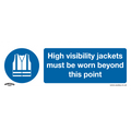 High Visibility Jackets Must Be Worn Beyond This Point Safety Sign - Self-Adhesive Vinyl SS9V1
