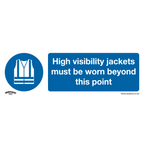 High Visibility Jackets Must Be Worn Beyond This Point Safety Sign - Self-Adhesive Vinyl SS9V1