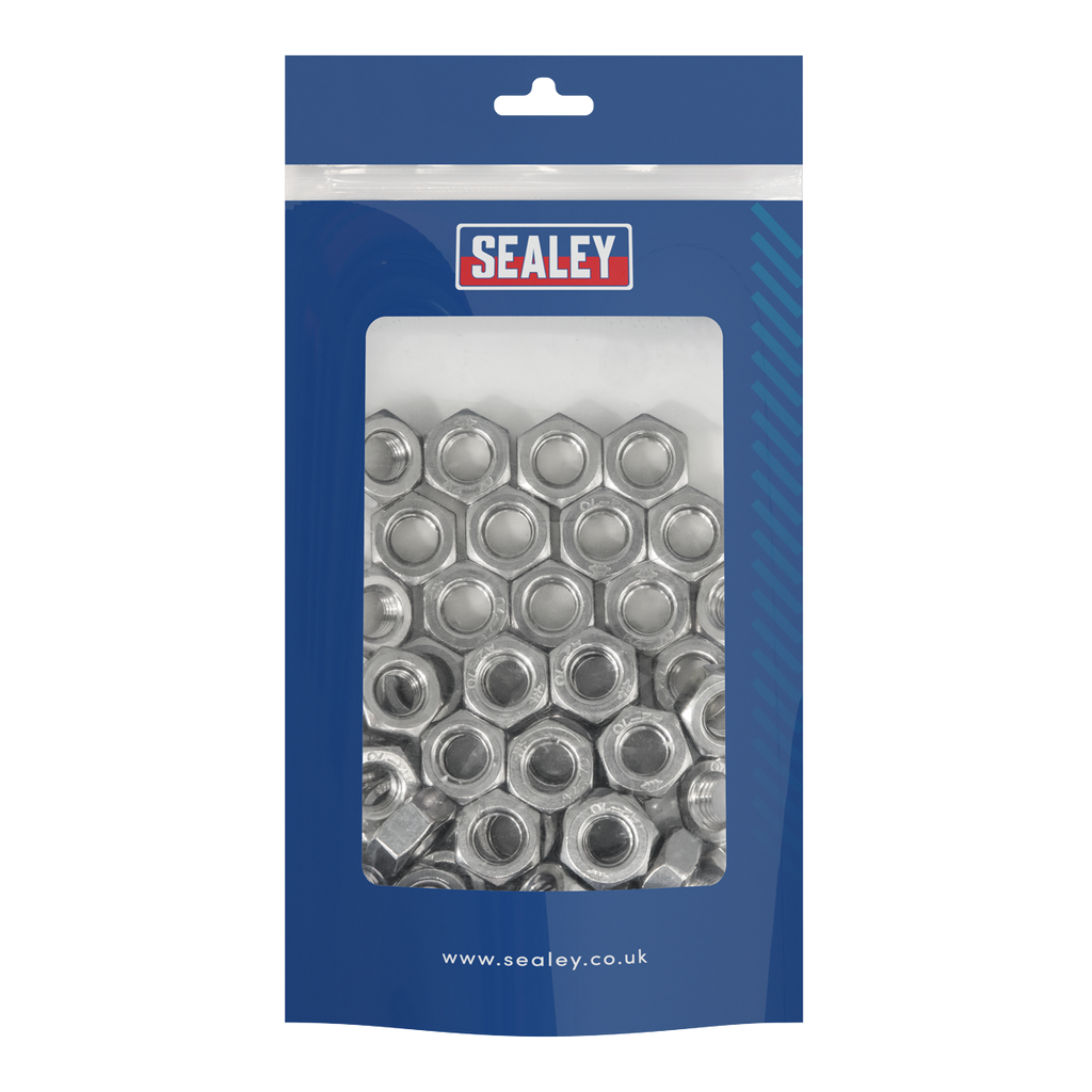Stainless Steel Nut M10 A2, DIN 934 - Pack of 50 SSN10
