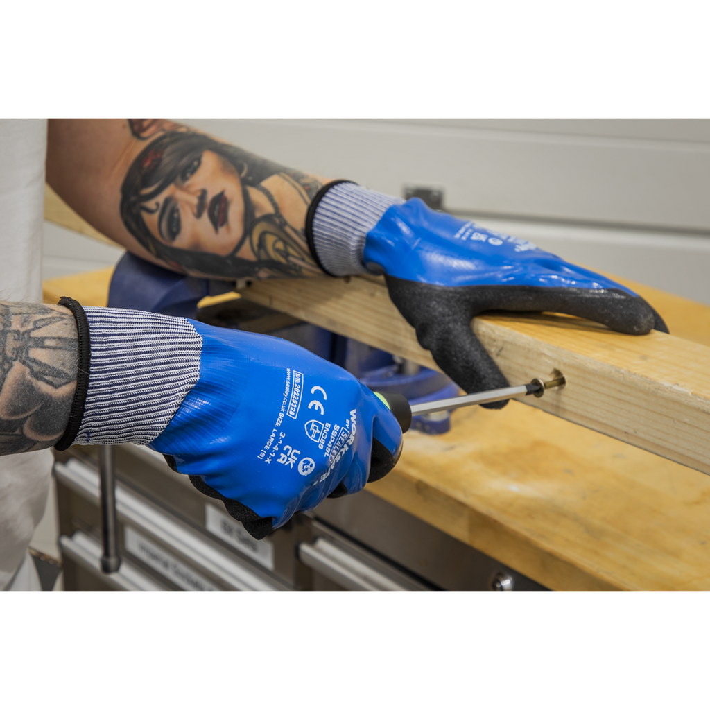 Waterproof Latex Gloves, Large - Pack of 6 Pairs SSP49L/6