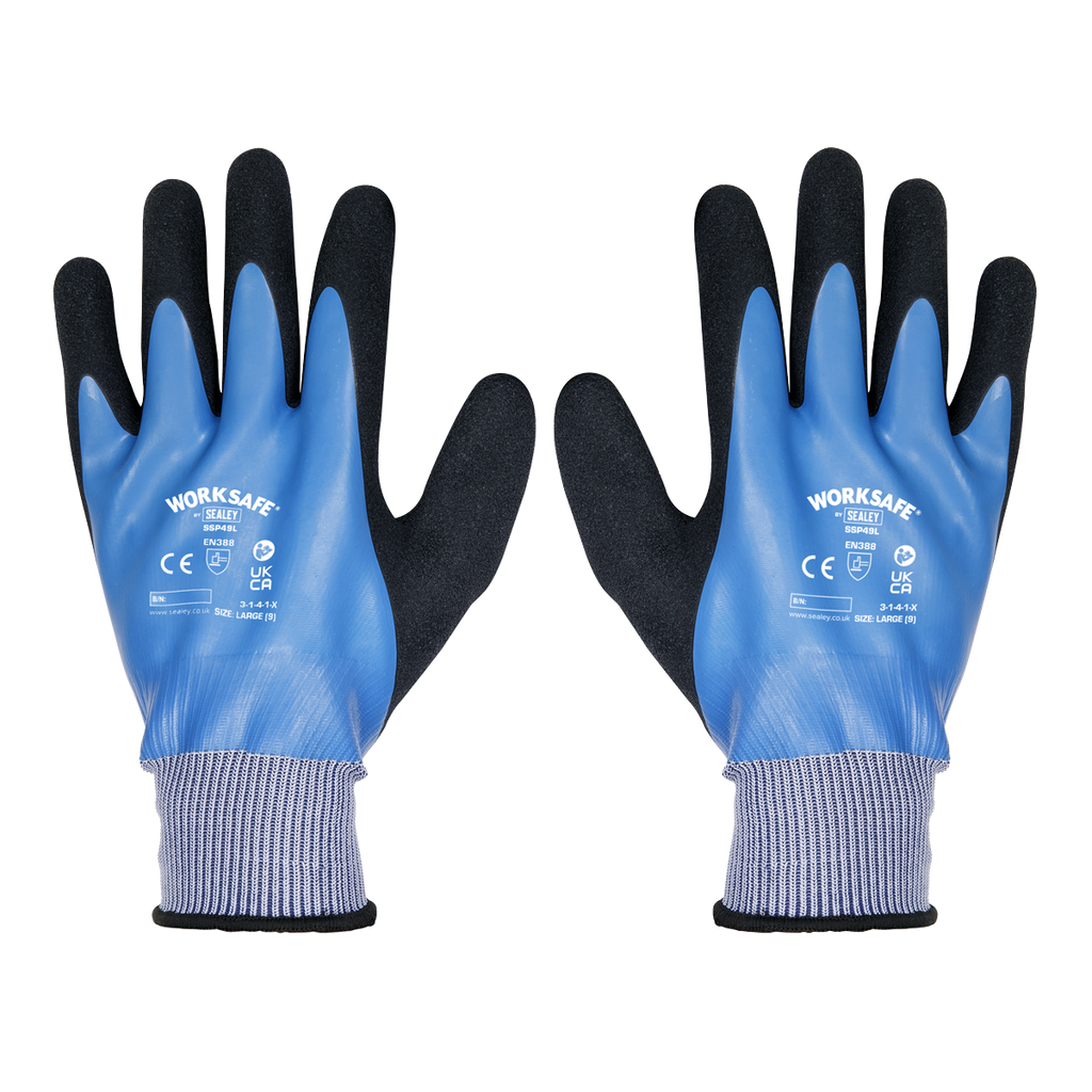 Waterproof Latex Gloves, Large - Pack of 6 Pairs SSP49L/6