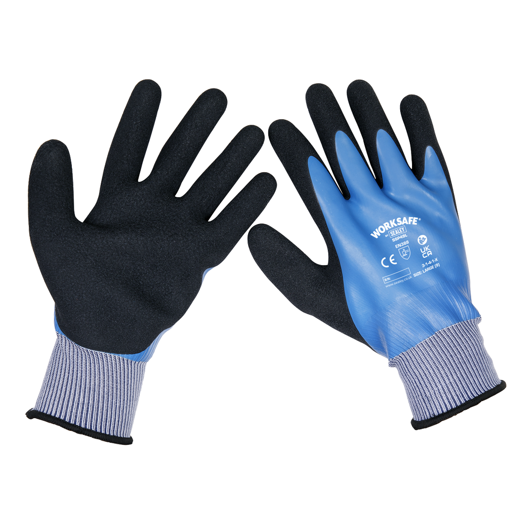 Waterproof Latex Gloves, Large - Pack of 6 Pairs SSP49L/6