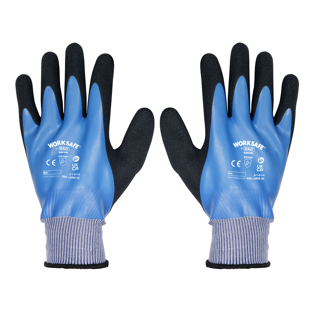 Waterproof Latex Gloves, Large - Pair SSP49L