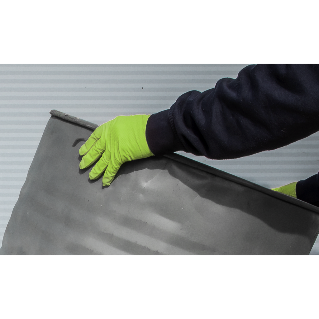 Diamond Grip Extra-Thick Nitrile Powder-Free Gloves, Hi-Vis Green, Large - Pack of 50 SSP54L