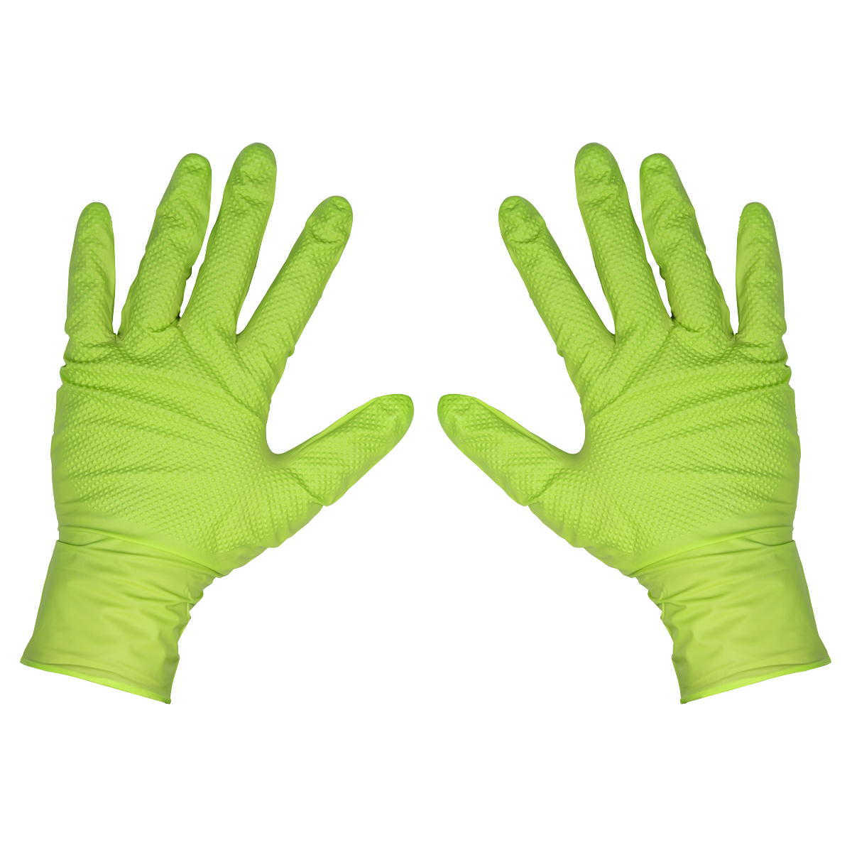 Diamond Grip Extra-Thick Nitrile Powder-Free Gloves, Hi-Vis Green, Large - Pack of 50 SSP54L