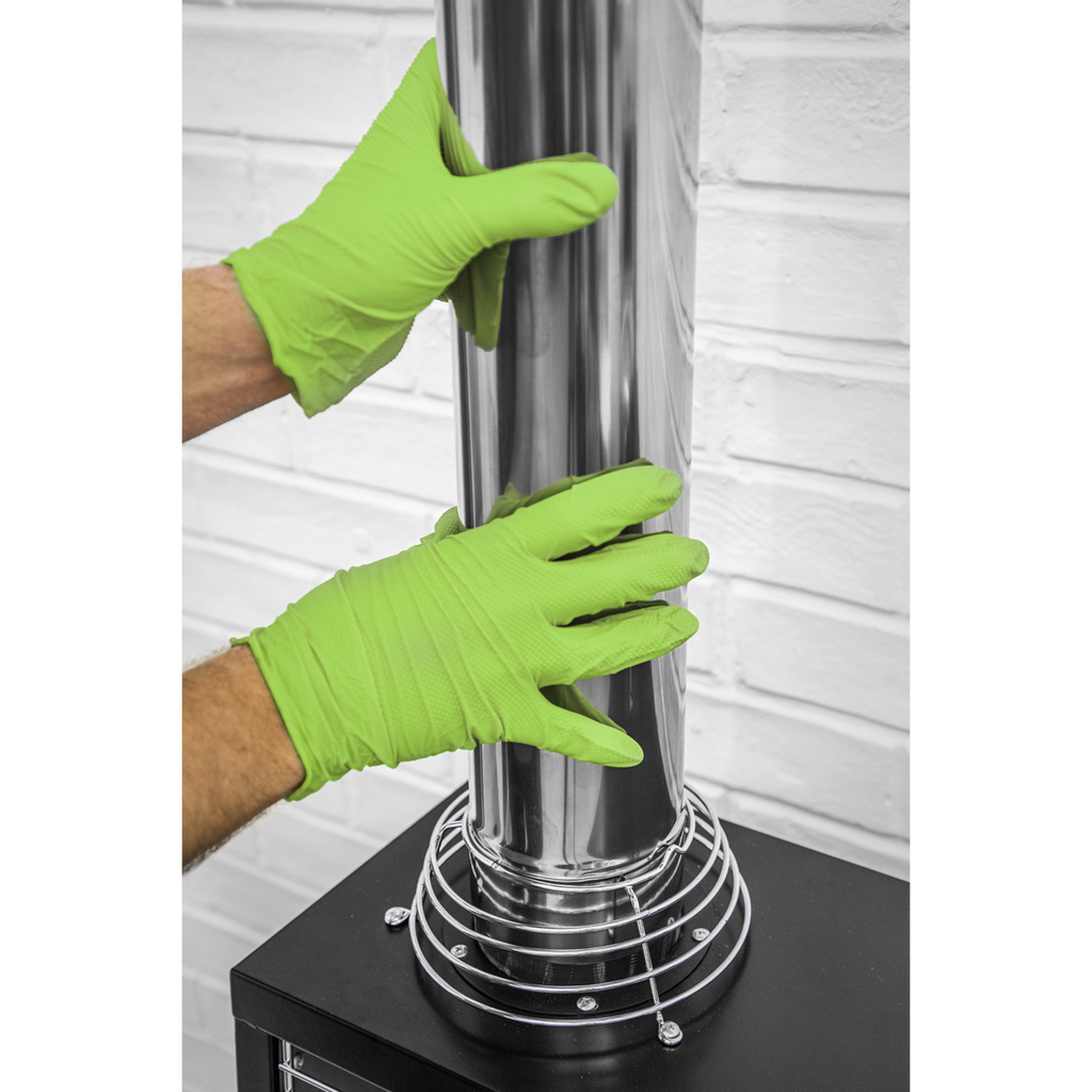 Diamond Grip Extra-Thick Nitrile Powder-Free Gloves, Hi-Vis Green, X-Large - Pack of 50 SSP54XL