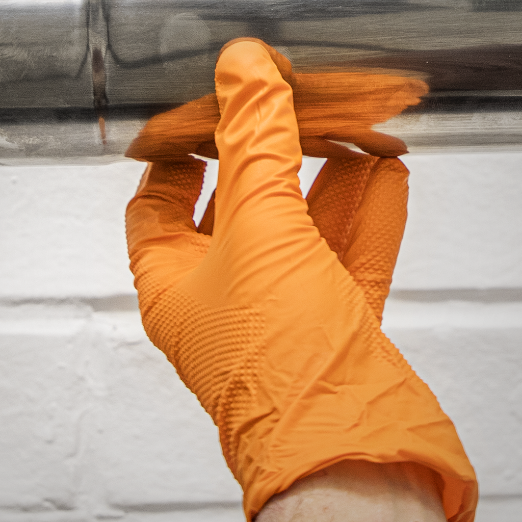 Diamond Grip Extra-Thick Nitrile Powder-Free Gloves, Orange, Large - Pack of 50 SSP56L