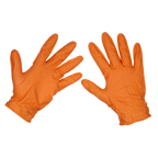 Diamond Grip Extra-Thick Nitrile Powder-Free Gloves, Orange, Large - Pack of 50 SSP56L