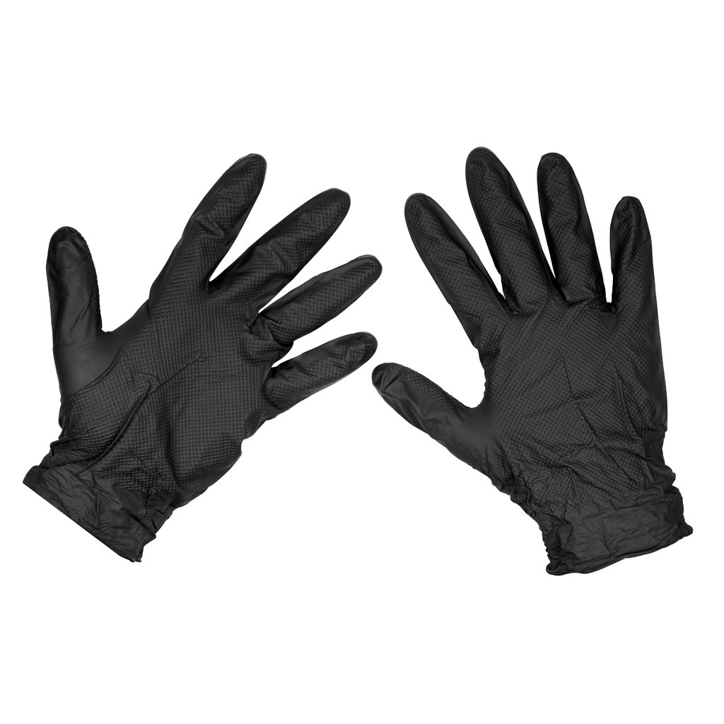 Diamond Grip Extra-Thick Nitrile Powder-Free Gloves, Black, Large - Pack of 50 SSP57L