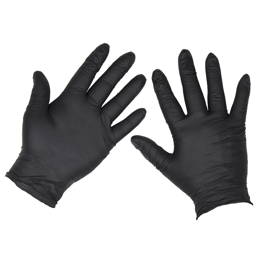 Extra-Thick Powder-Free Disposable Nitrile Gloves, Large - Pack of 100 SSP60L