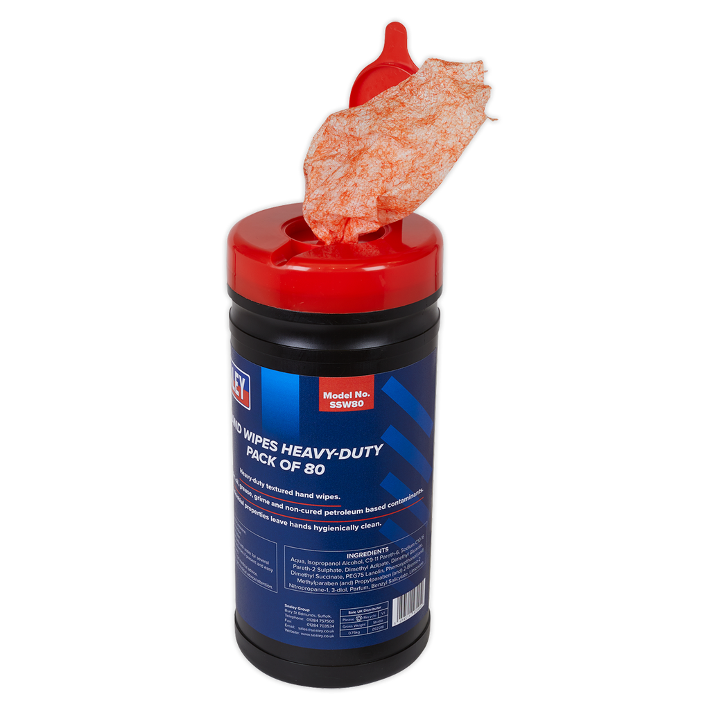 Heavy-Duty Hand Wipes - Pack of 80 SSW80