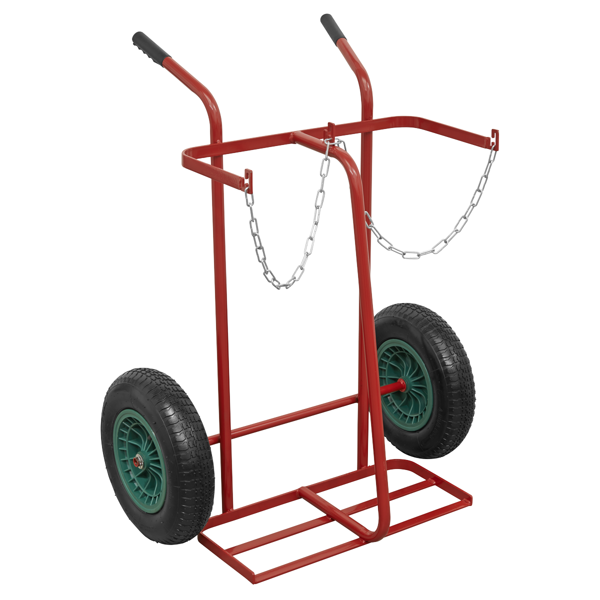 Double Gas Cylinder Trolley with Pneumatic Tyres ST28P