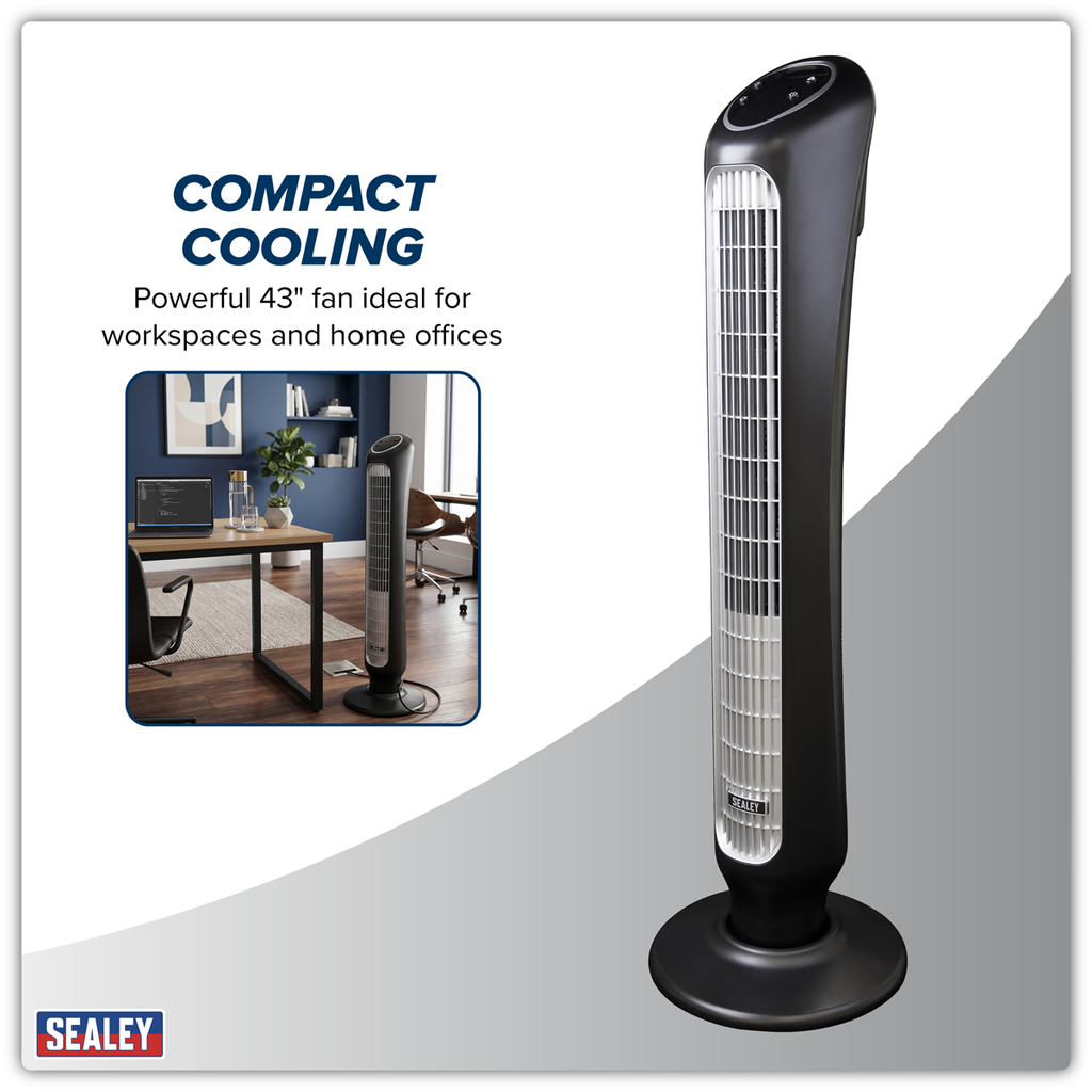 43" Quiet High Performance Oscillating Tower Fan 230V STF43Q