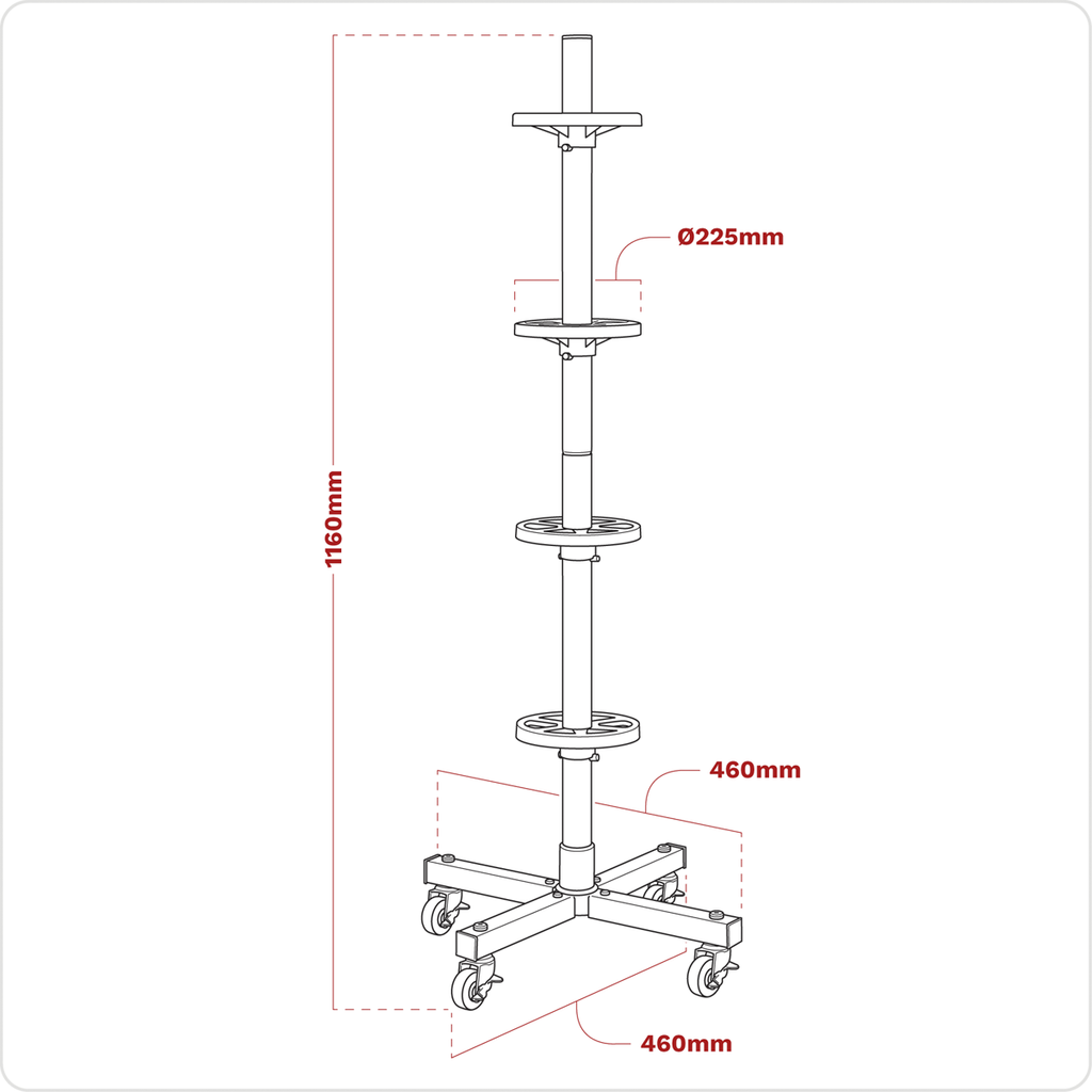 Wheel Storage Trolley 100kg Capacity STR004